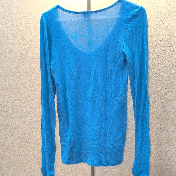 J. Crew Women's Vibrant Blue Long Sleeve Blouse - Picture 4 of 4